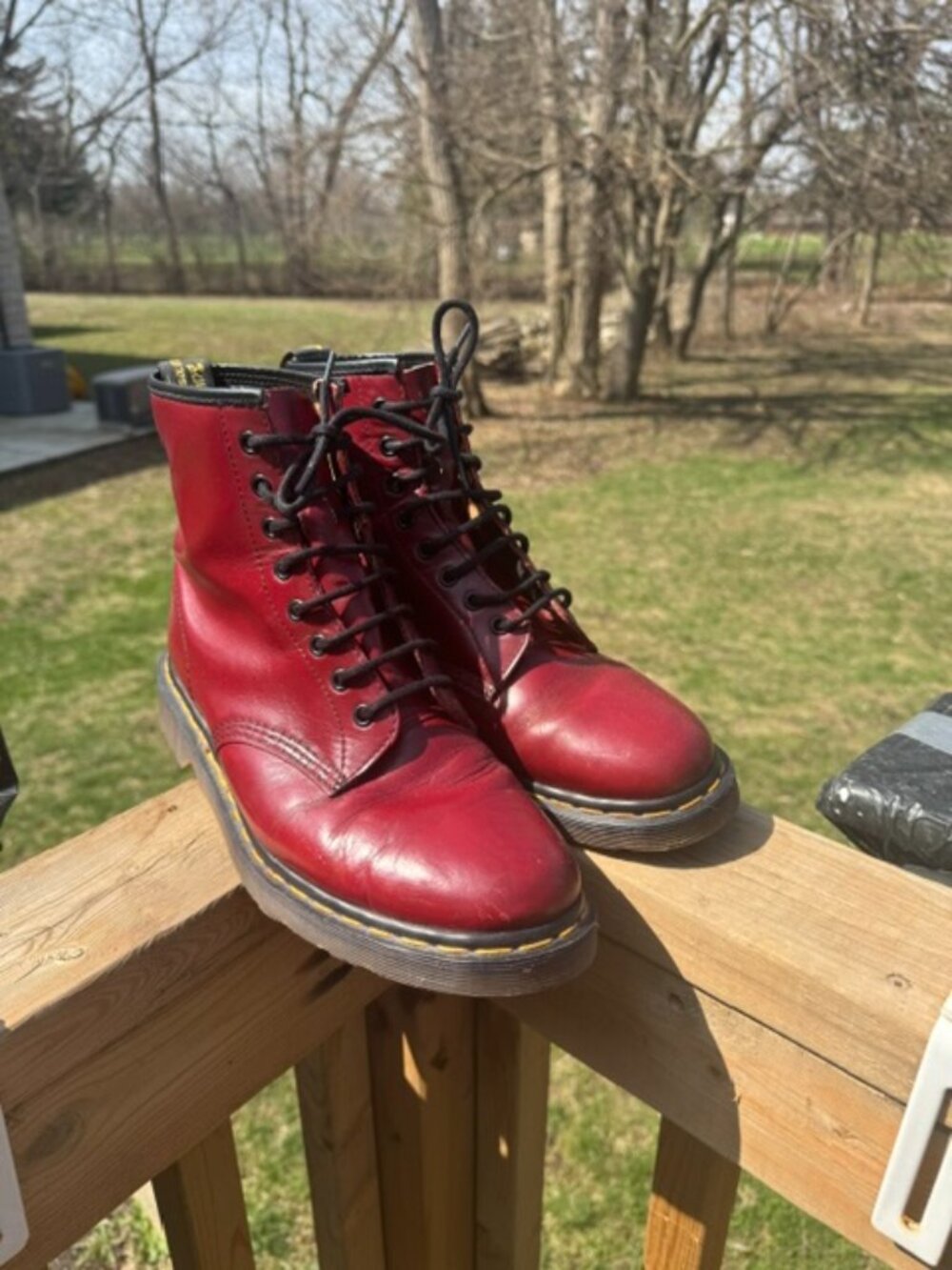 Vintage Dr. Martens 8-Eye Boots – Cherry Red – Made in England – UK 10 / US 11